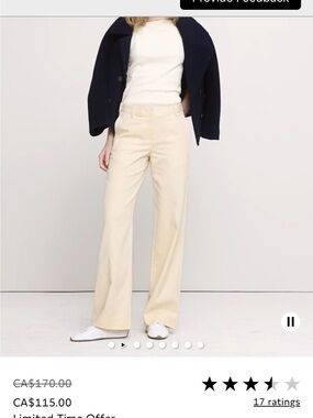 Banana Republic Cream Wide-Leg Trousers